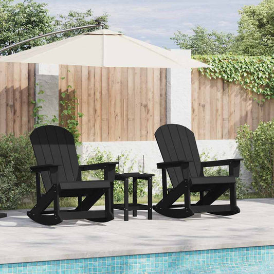 Sdraio Rocking Adirondack 2 pcs Nero HDPE | homemem39