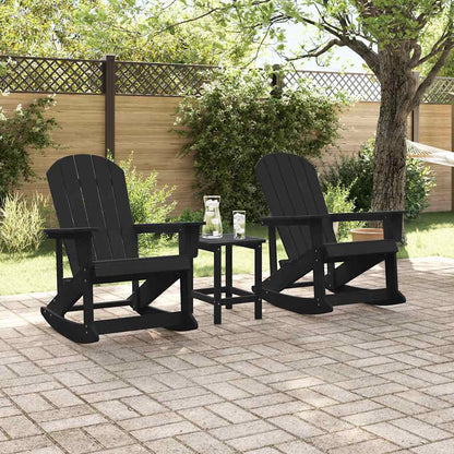 Sdraio Rocking Adirondack 2 pcs Nero HDPE