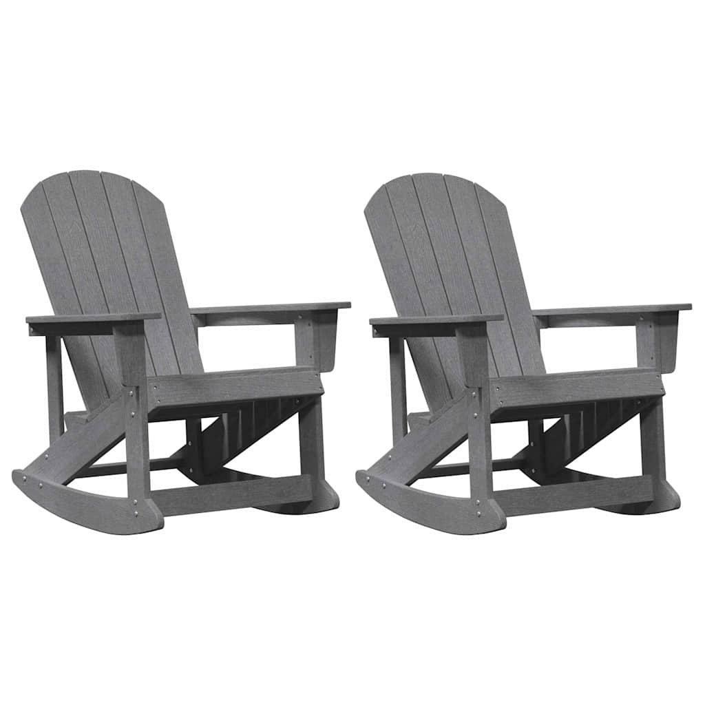 Sdraio Rocking Adirondack 2 pcs Grigio chiaro HDPE