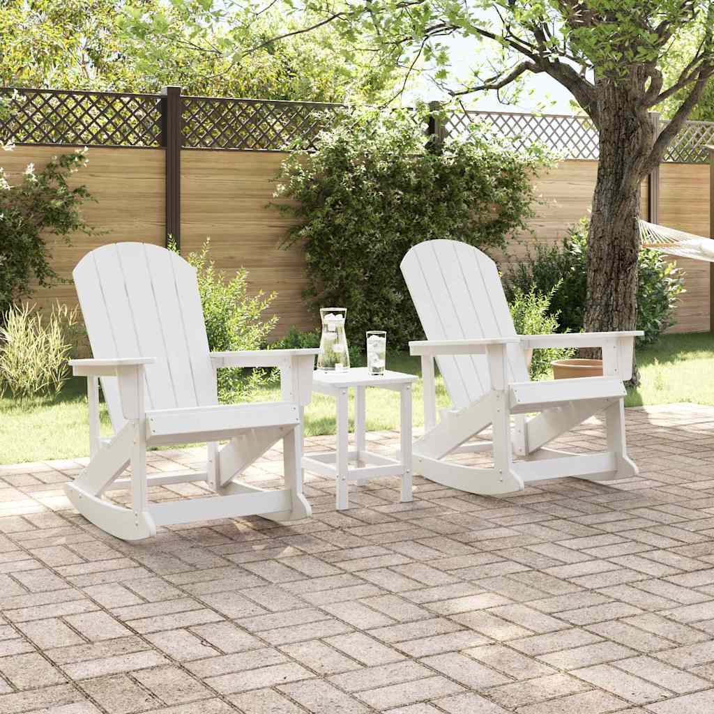 Set Lounge da Giardino 3 pcs Bianco HDPE