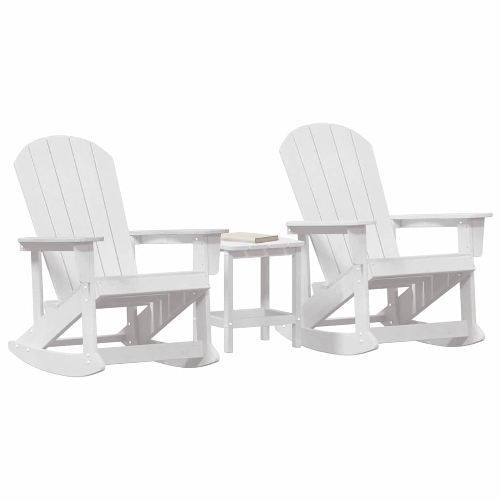 Set Lounge da Giardino 3 pcs Bianco HDPE