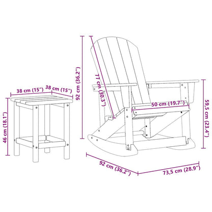 Set Lounge da Giardino 3 pcs Bianco HDPE