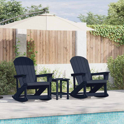 Set Lounge da Giardino 3 pcs Blu navy HDPE