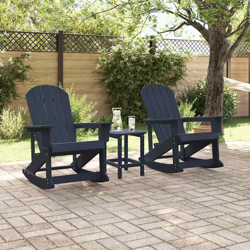 Set Lounge da Giardino 3 pcs Blu navy HDPE