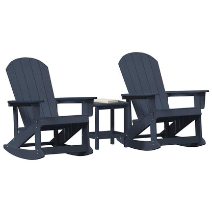 Set Lounge da Giardino 3 pcs Blu navy HDPE