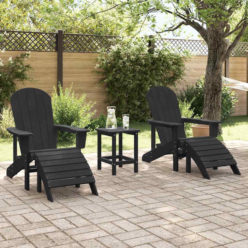 Sedia da Giardino 2 pcs Nero 83 x 74 x 92 cm Polietilene