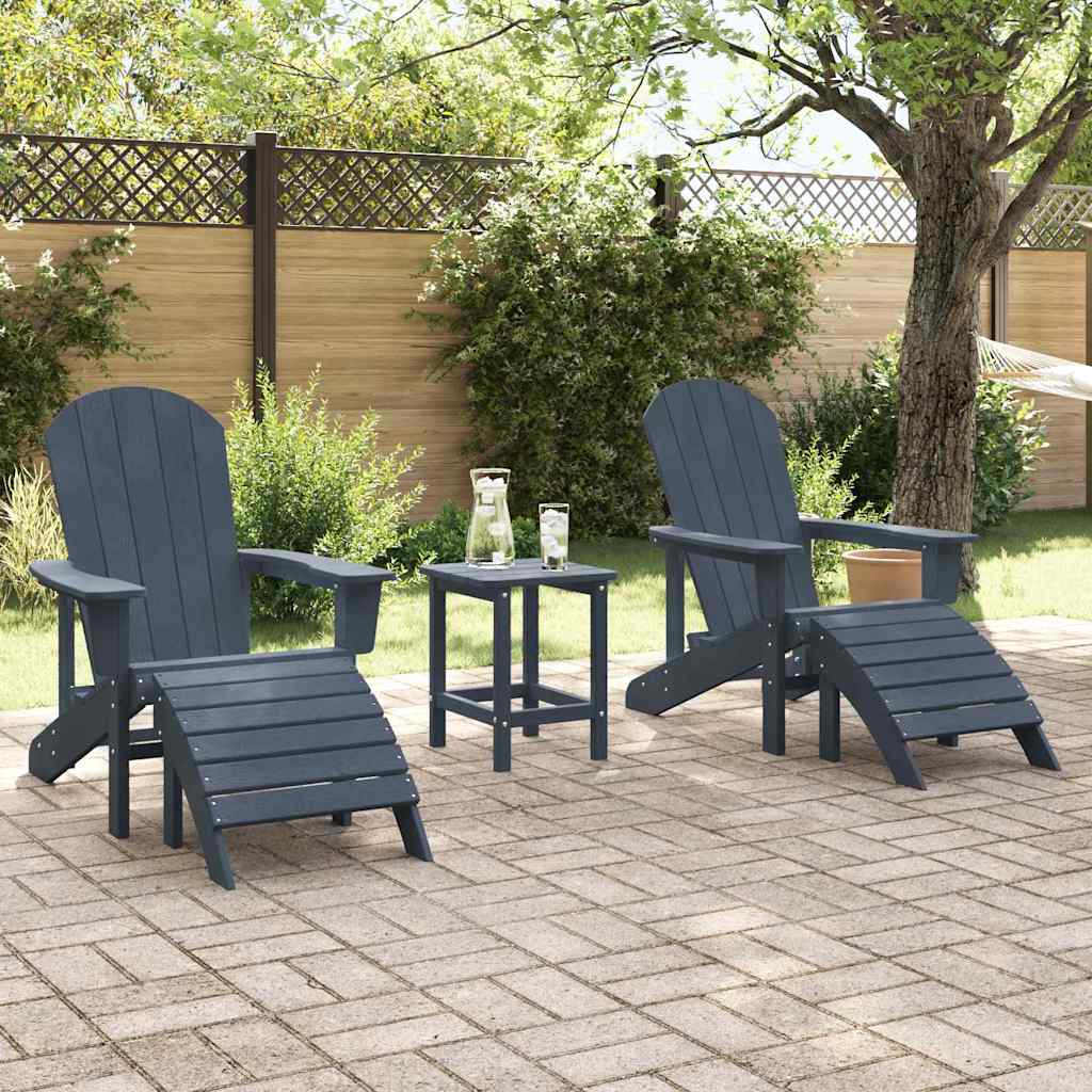 Sedia da Giardino 3 pcs Navy Polietilene