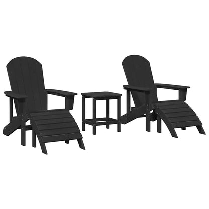 Sedia da Giardino 3 pcs Nero Polietilene