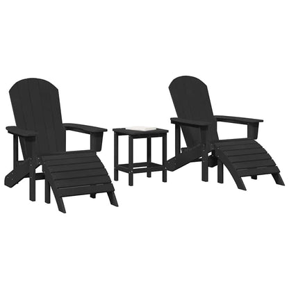 Sedia da Giardino 3 pcs Nero Polietilene