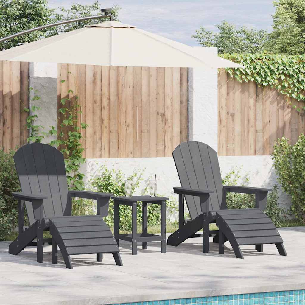 Sedia da Giardino 3 pcs Grigio chiaro Polietilene