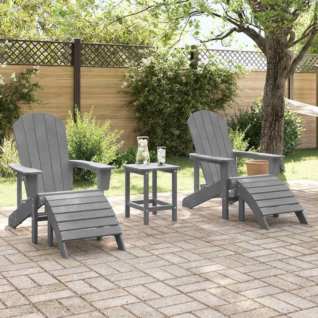 Sedia da Giardino 3 pcs Grigio chiaro Polietilene | homemem39
