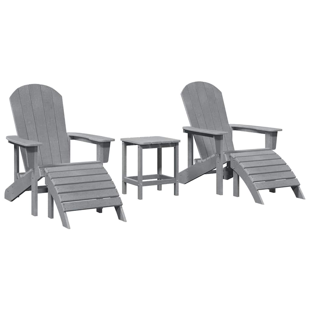 Sedia da Giardino 3 pcs Grigio chiaro Polietilene | homemem39