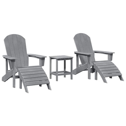 Sedia da Giardino 3 pcs Grigio chiaro Polietilene | homemem39