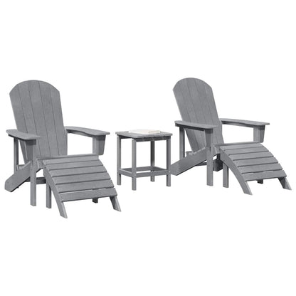 Sedia da Giardino 3 pcs Grigio chiaro Polietilene | homemem39