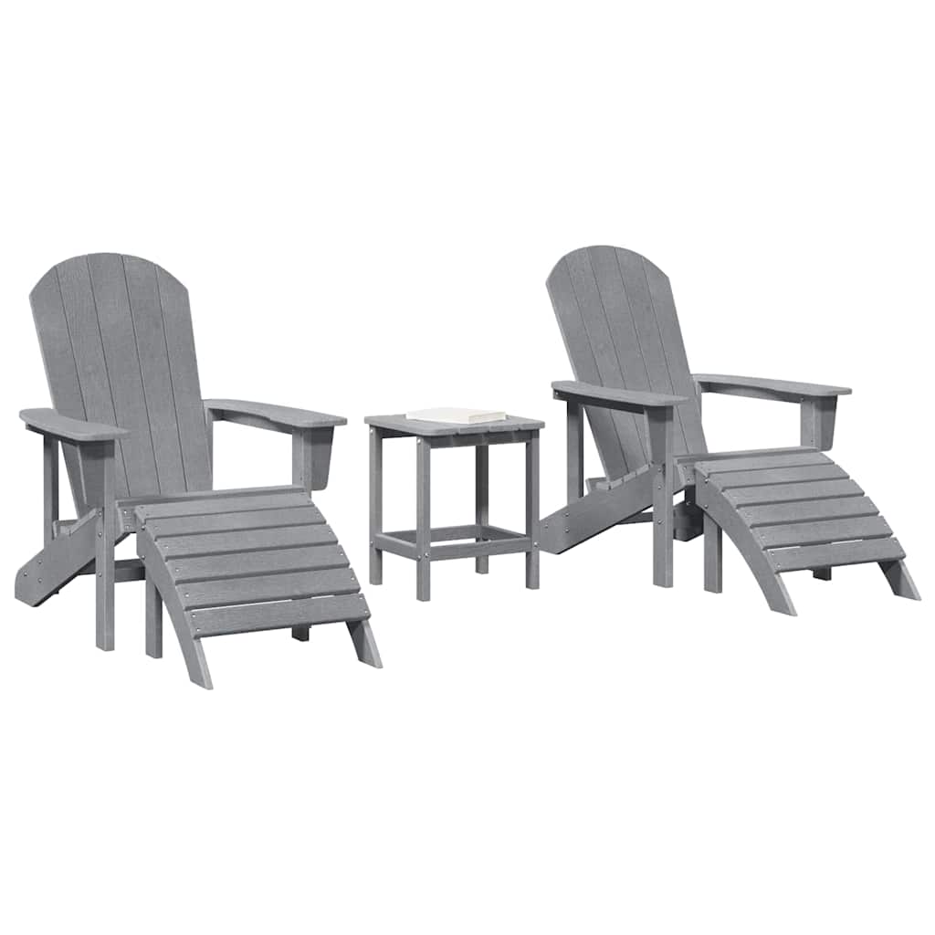 Sedia da Giardino 3 pcs Grigio chiaro Polietilene
