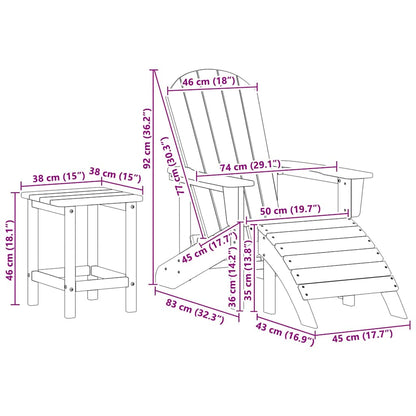 Sedia da Giardino 3 pcs Grigio chiaro Polietilene