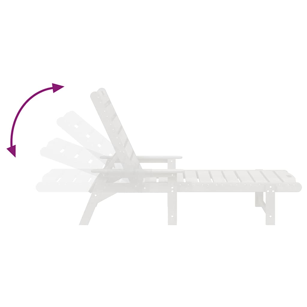 Mobili da lounge da giardino 2 pcs Bianco 53 x 195.5 x 30cm