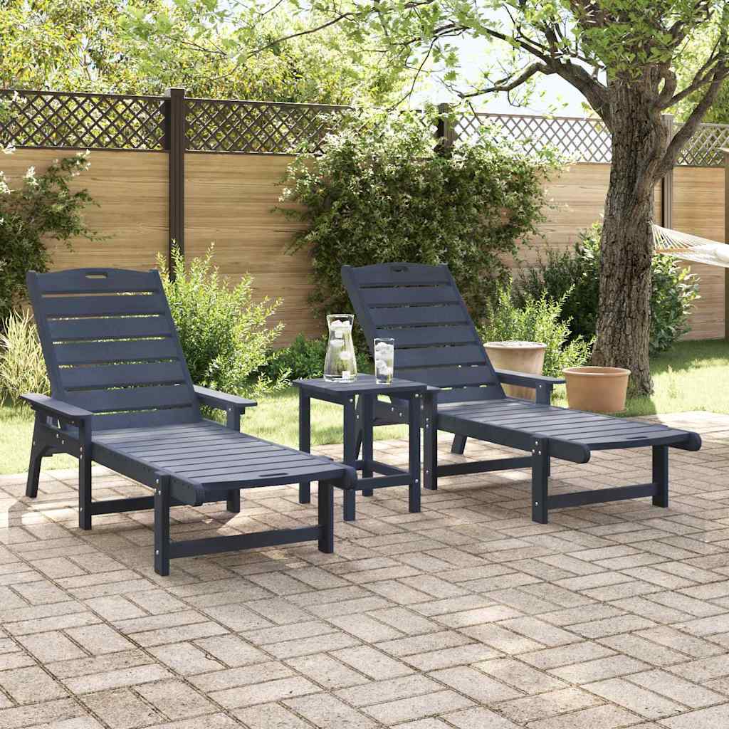 Mobili da lounge da giardino 2 pcs Navy 53 x 195.5 x 30cm