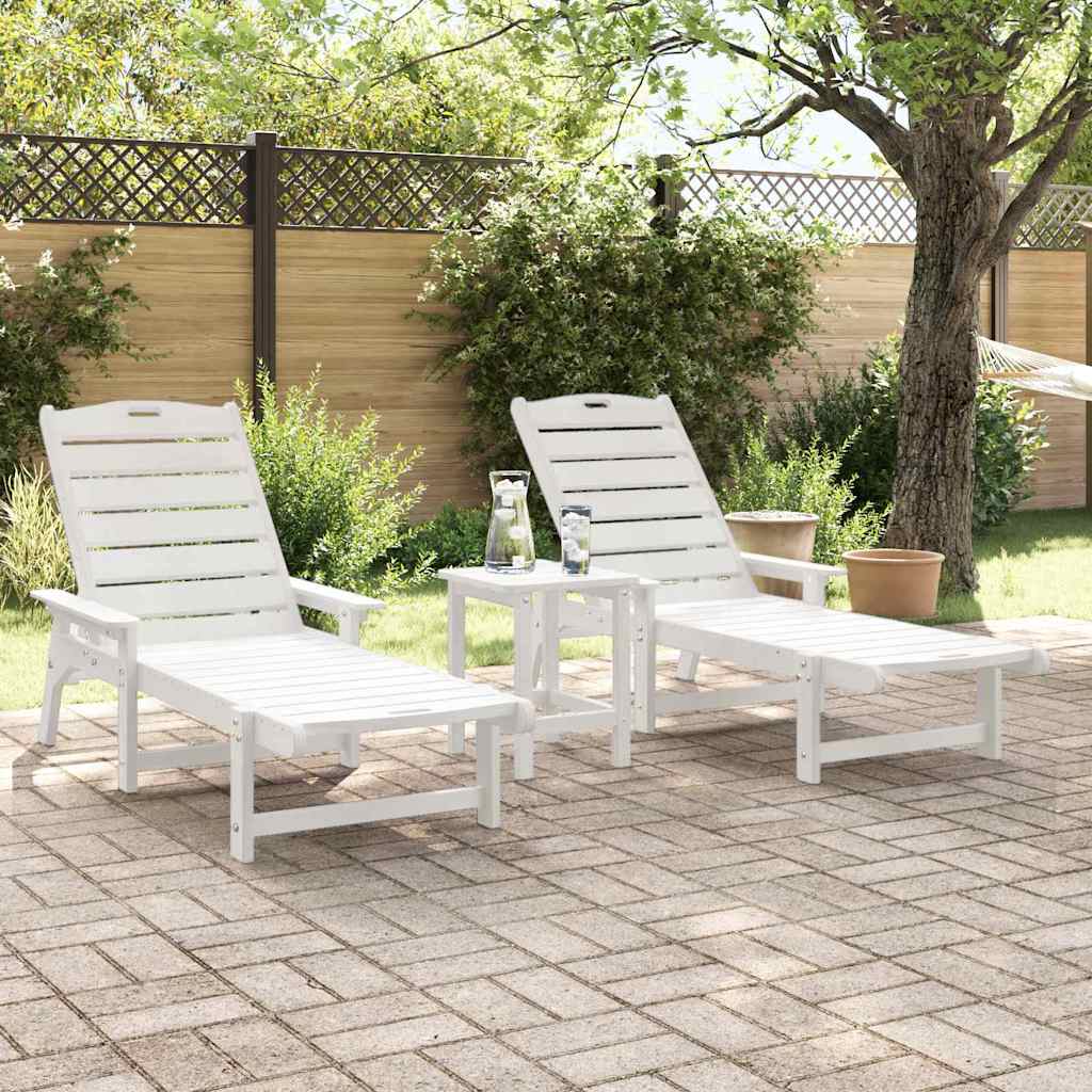 Mobili da lounge da giardino 3 pcs Bianco 38 x 38 x 46cm