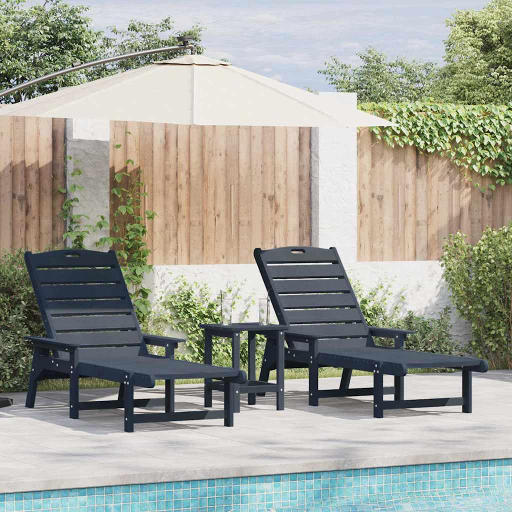 Mobili da lounge da giardino 3 pcs Navy 38 x 38 x 46cm