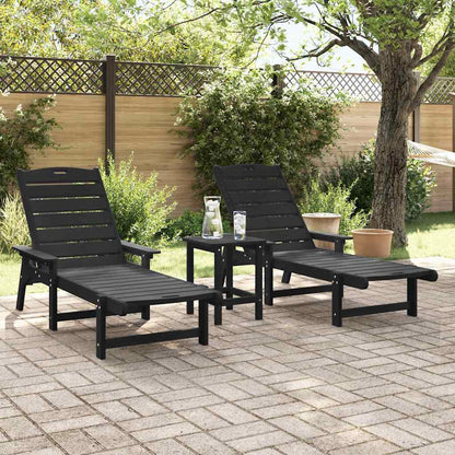Mobili da lounge da giardino 3 pcs Nero 38 x 38 x 46cm