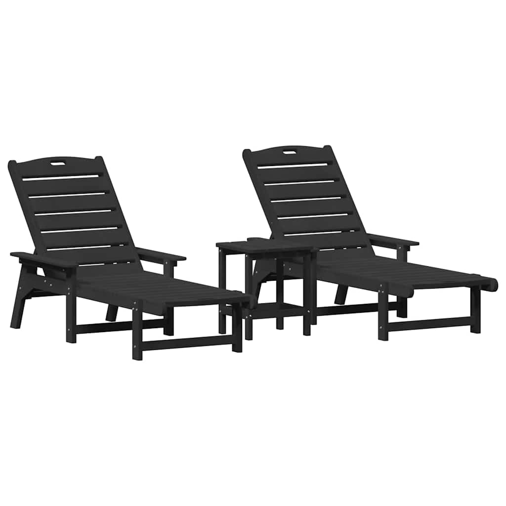 Mobili da lounge da giardino 3 pcs Nero 38 x 38 x 46cm