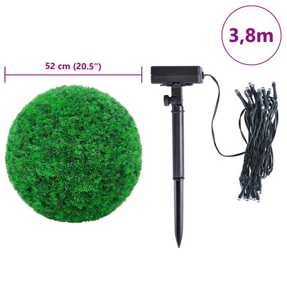 Sfere di Bosso Artificiale con Luci LED 2 pz Verdi 52 cm | homemem39