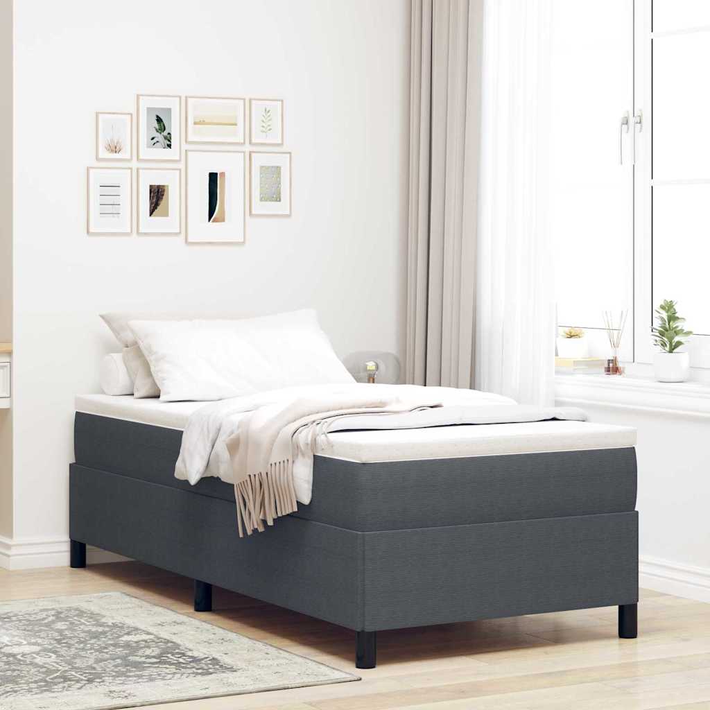 Letto a molle Grigio scuro 80 x 200 cm Tessuto in Cords | homemem39