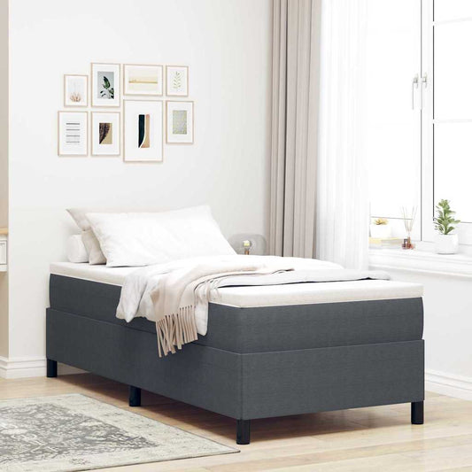 Letto a molle Grigio Scuro 90 x 200 cm Tessuto in Cords | homemem39