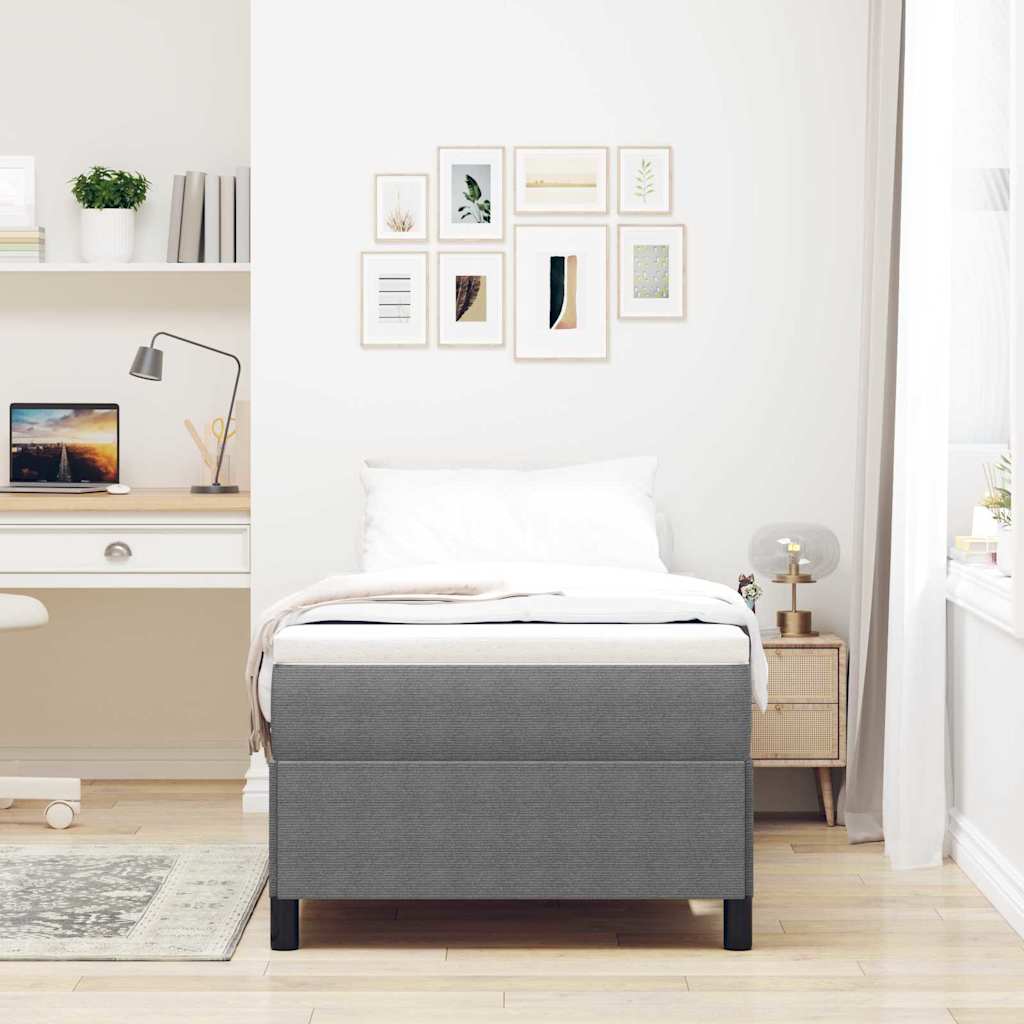 Letto a molle Grigio Chiaro 100 x 200 cm Tessuto in Cords | homemem39