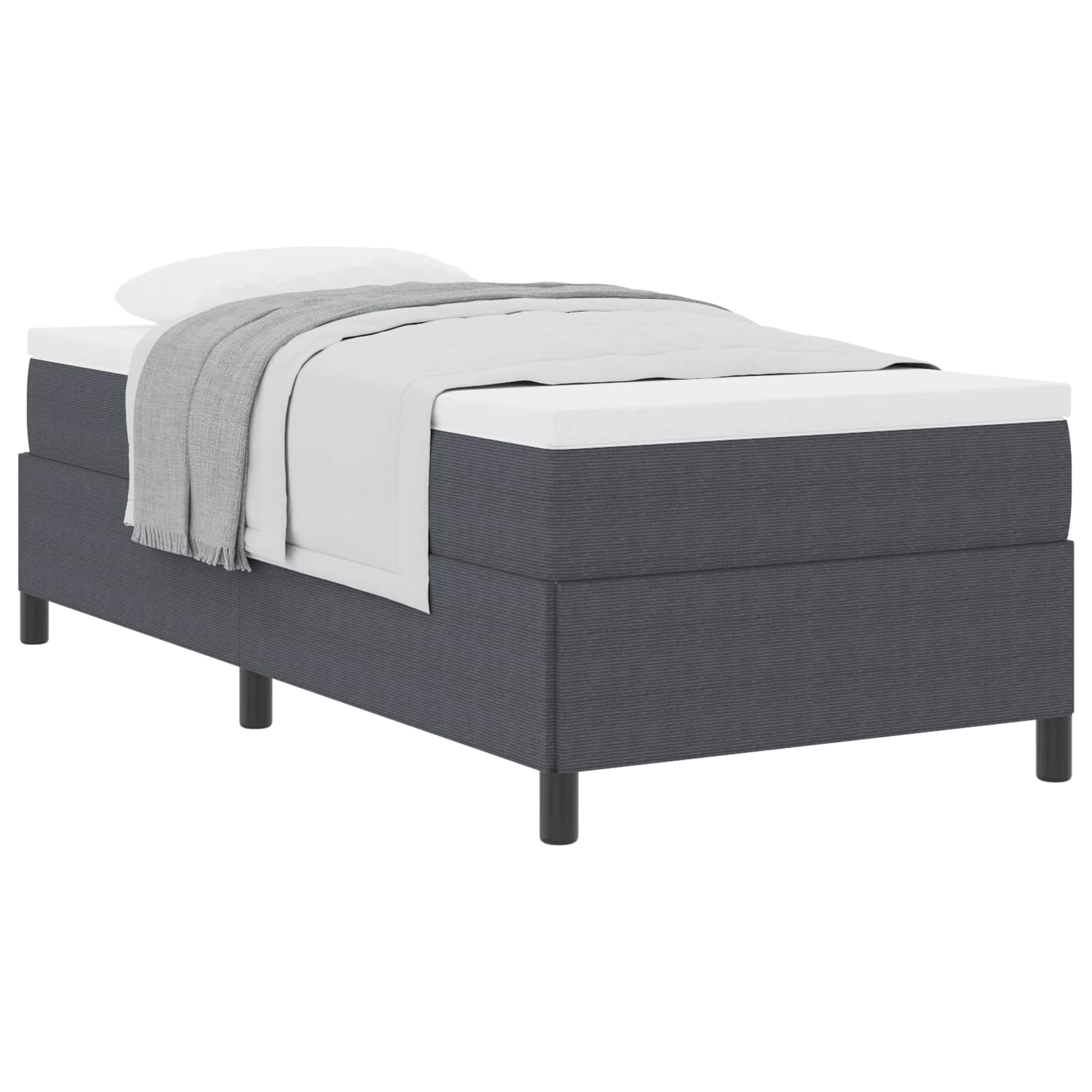 Letto a molle Grigio Scuro 100 x 200 cm Tessuto in Cords | homemem39