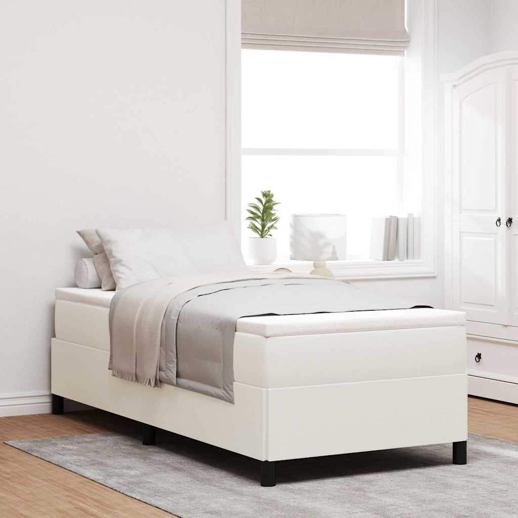 Letto a molle Crema 100 x 200 cm Tessuto in Cords | homemem39