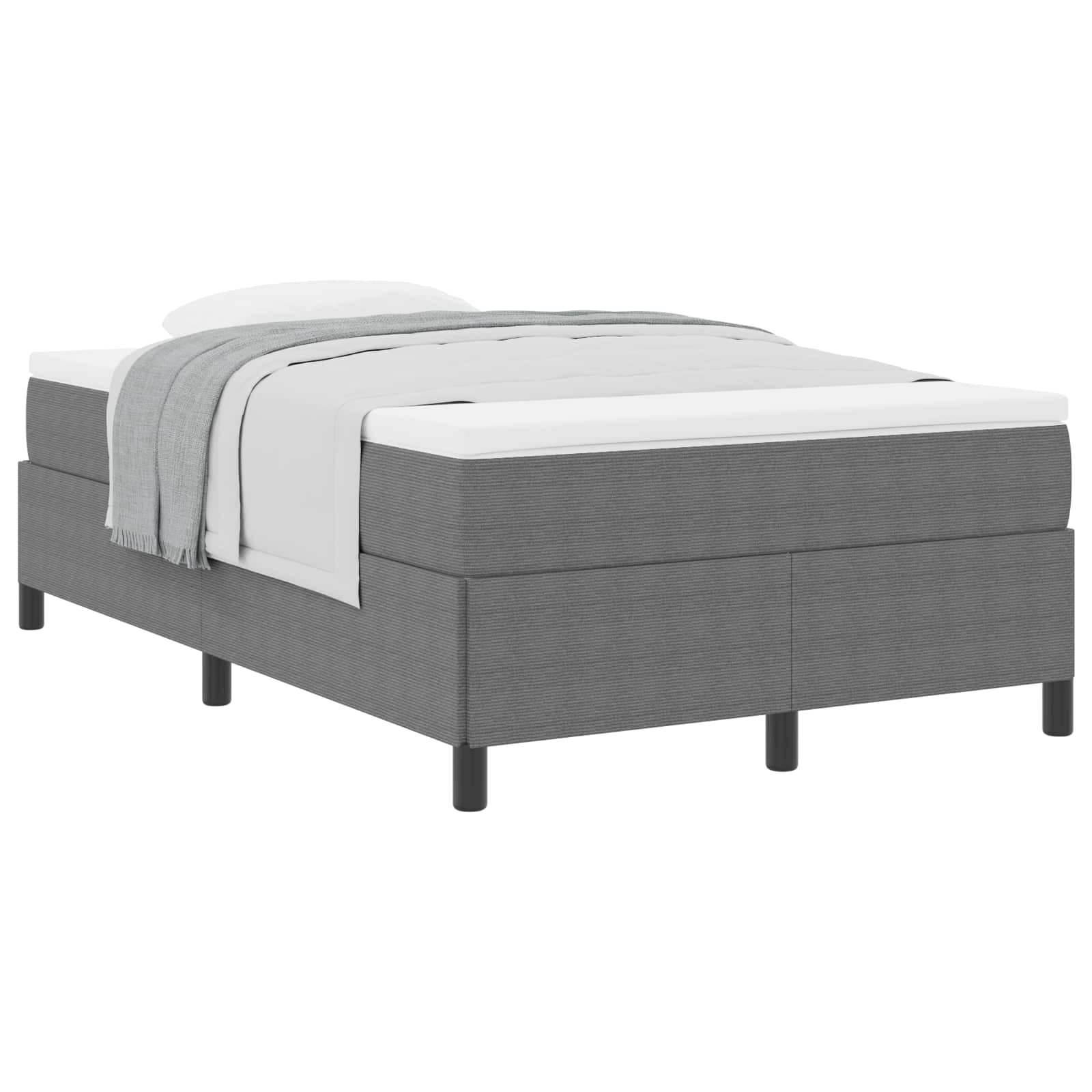 Letto a molle Grigio Chiaro 120 x 190 cm Tessuto in Cords | homemem39