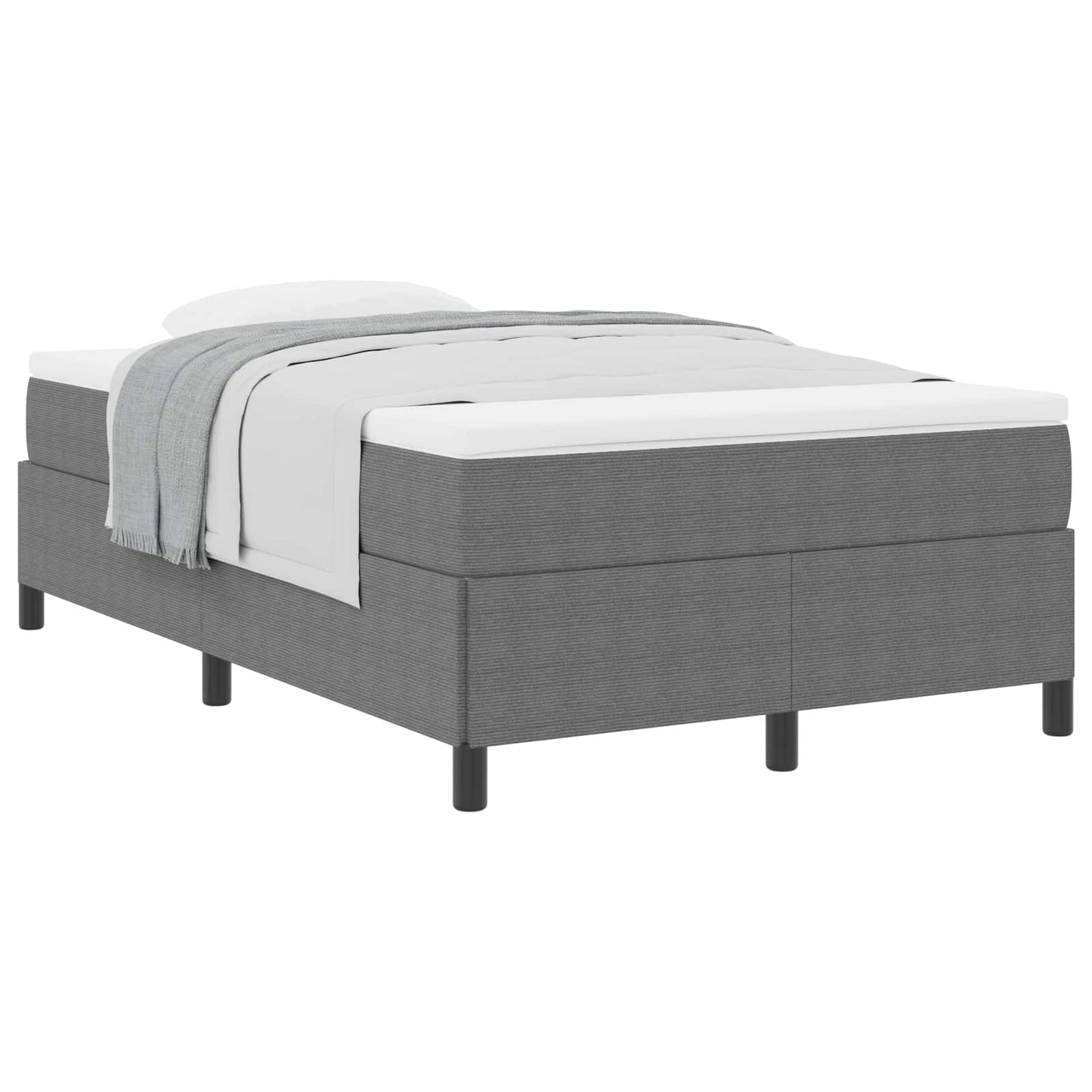 Letto a molle Grigio Chiaro 120 x 200 cm Tessuto in Cords | homemem39