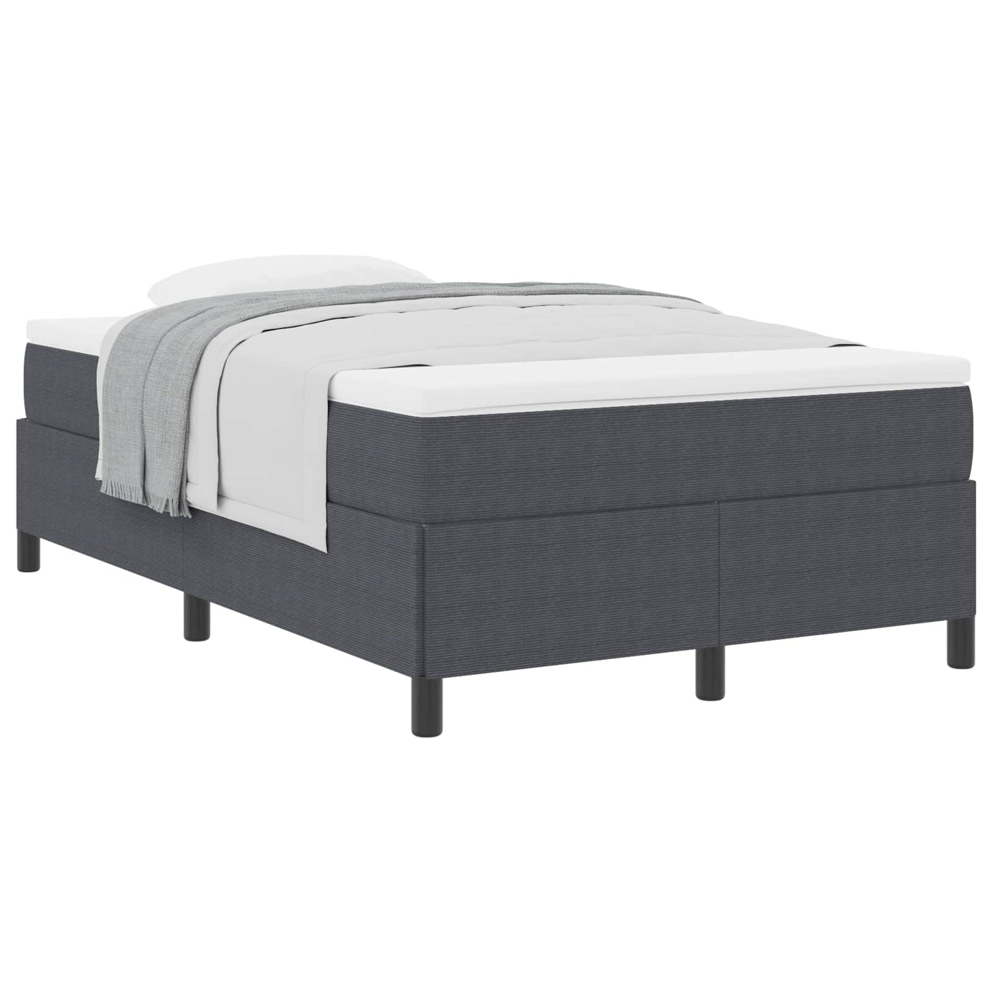 Letto a molle Grigio Scuro 120 x 200 cm Tessuto in Cords | homemem39