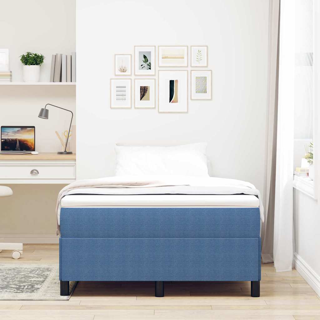 Letto a molle Blu 120 x 200 cm Tessuto in Cords | homemem39