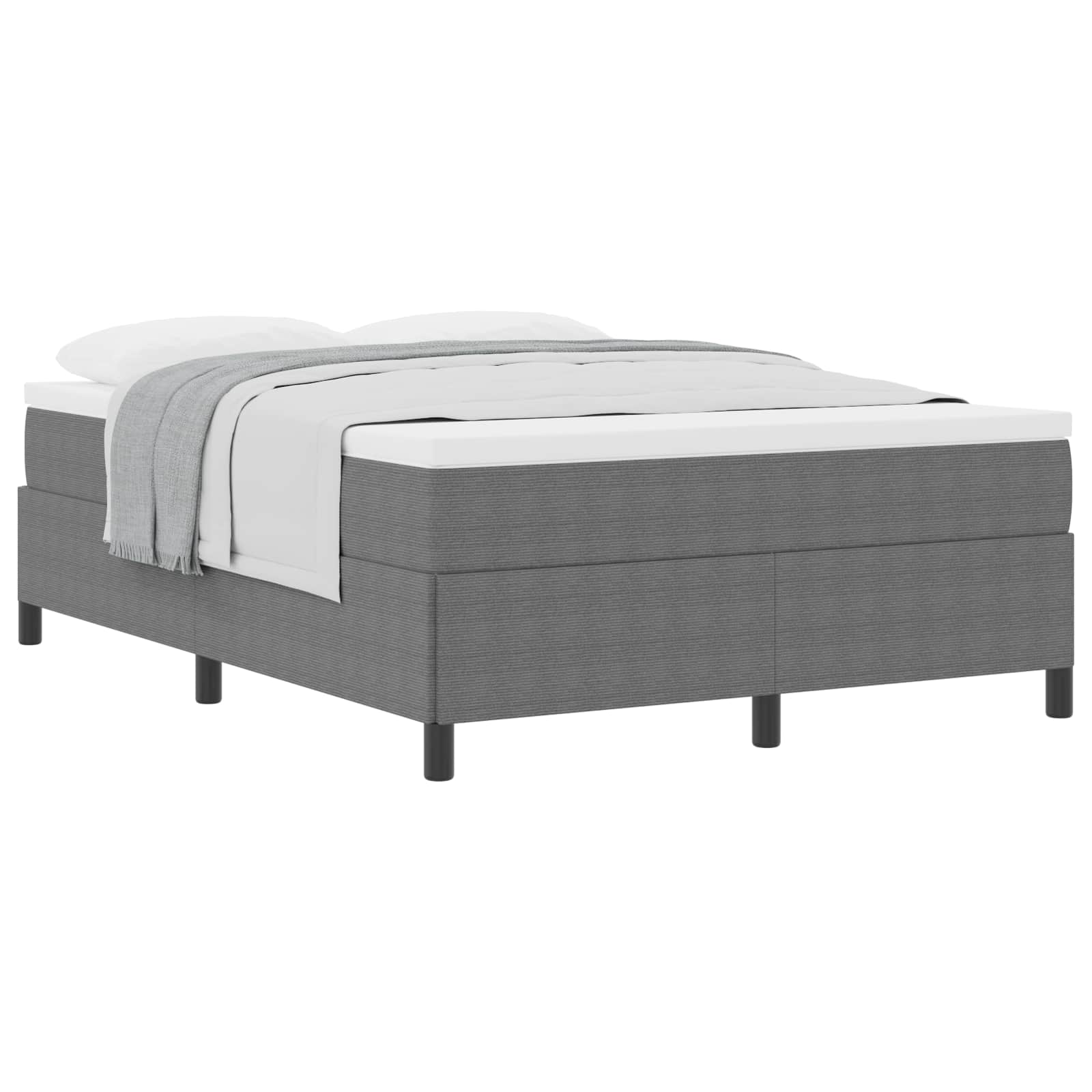 Letto a molle Grigio Chiaro 140 x 190 cm Tessuto in Cords | homemem39