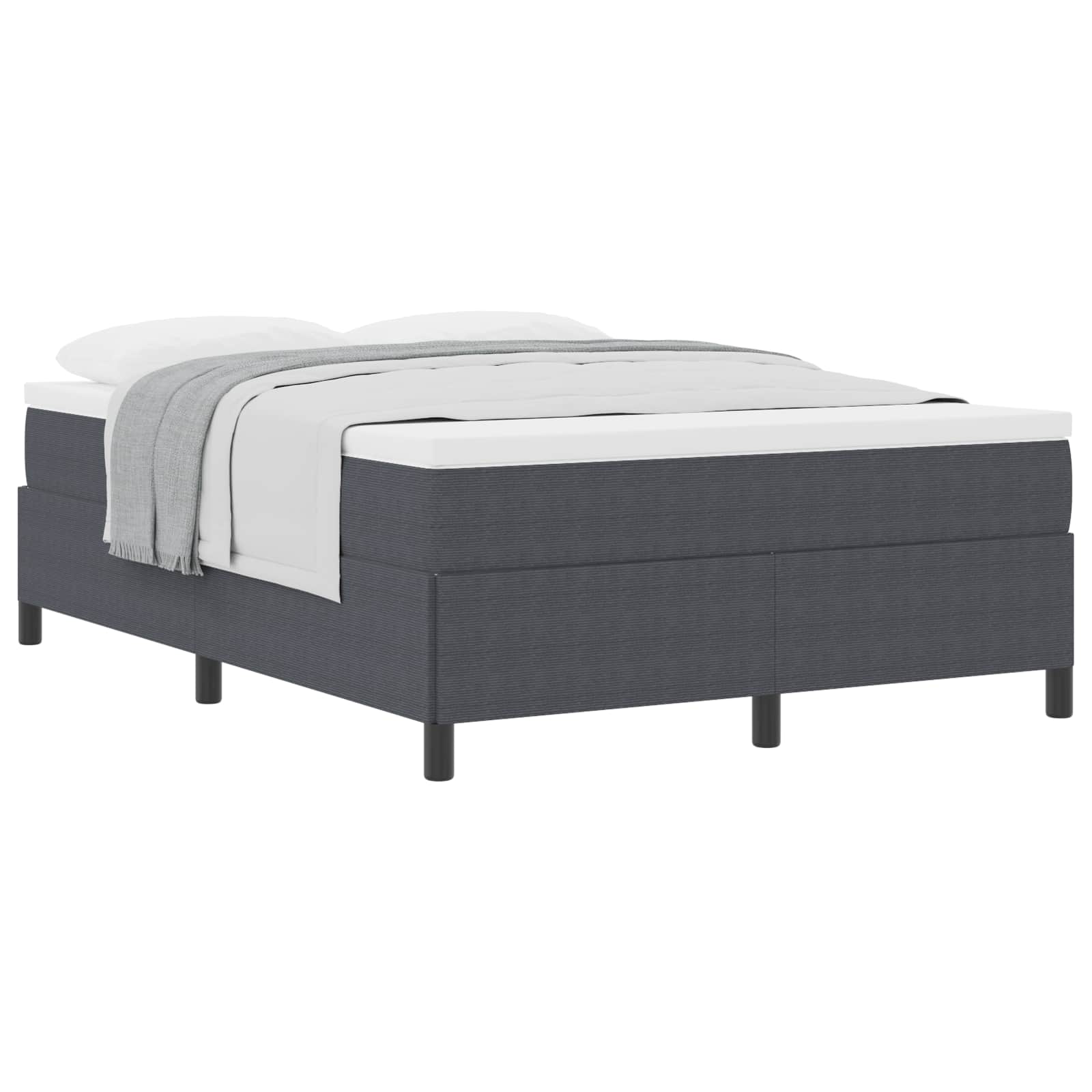 Letto a molle Grigio Scuro 140 x 190 cm Tessuto in Cords | homemem39