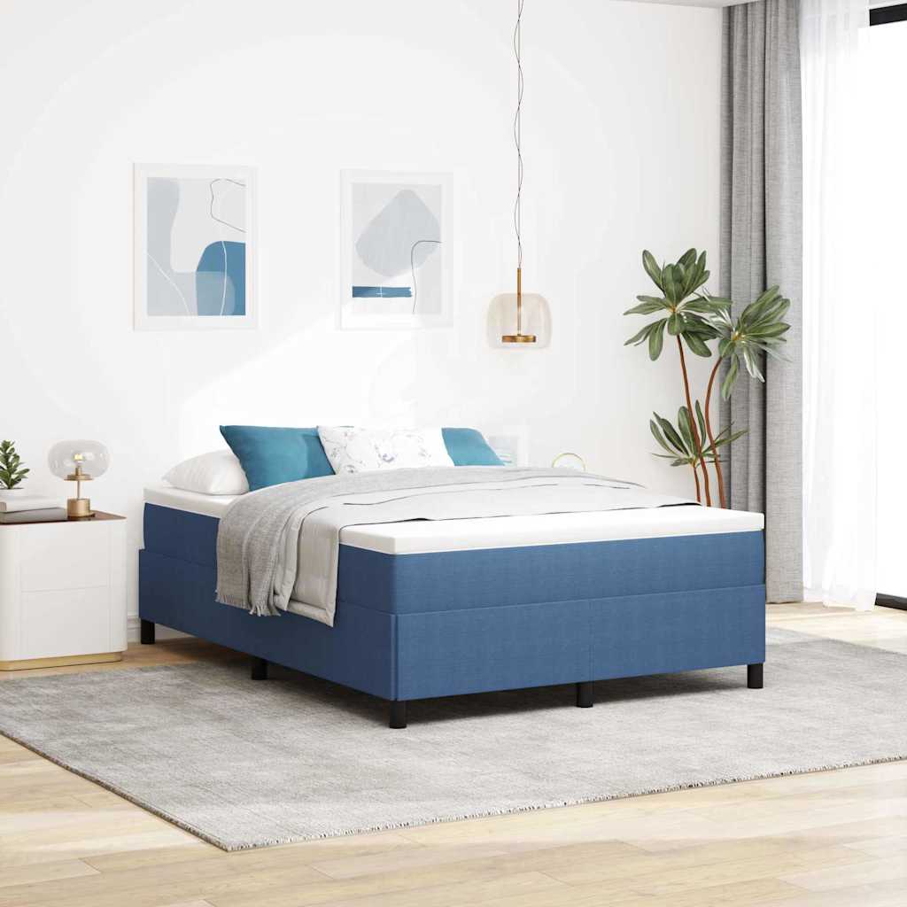 Letto a molle Blu 140 x 190 cm Tessuto in Cords | homemem39