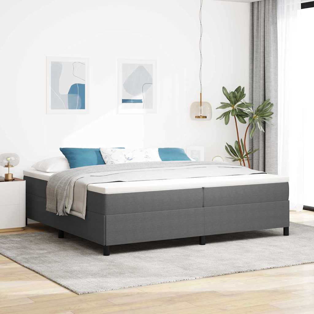 Letto a molle Grigio Chiaro 200 x 200 cm Tessuto in Cords | homemem39