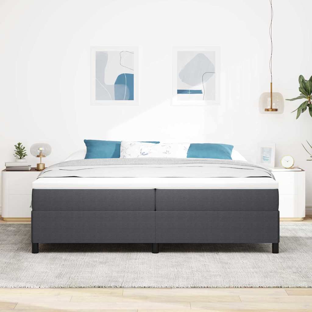 Letto a molle Grigio Scuro 200 x 200 cm Tessuto in Cords | homemem39