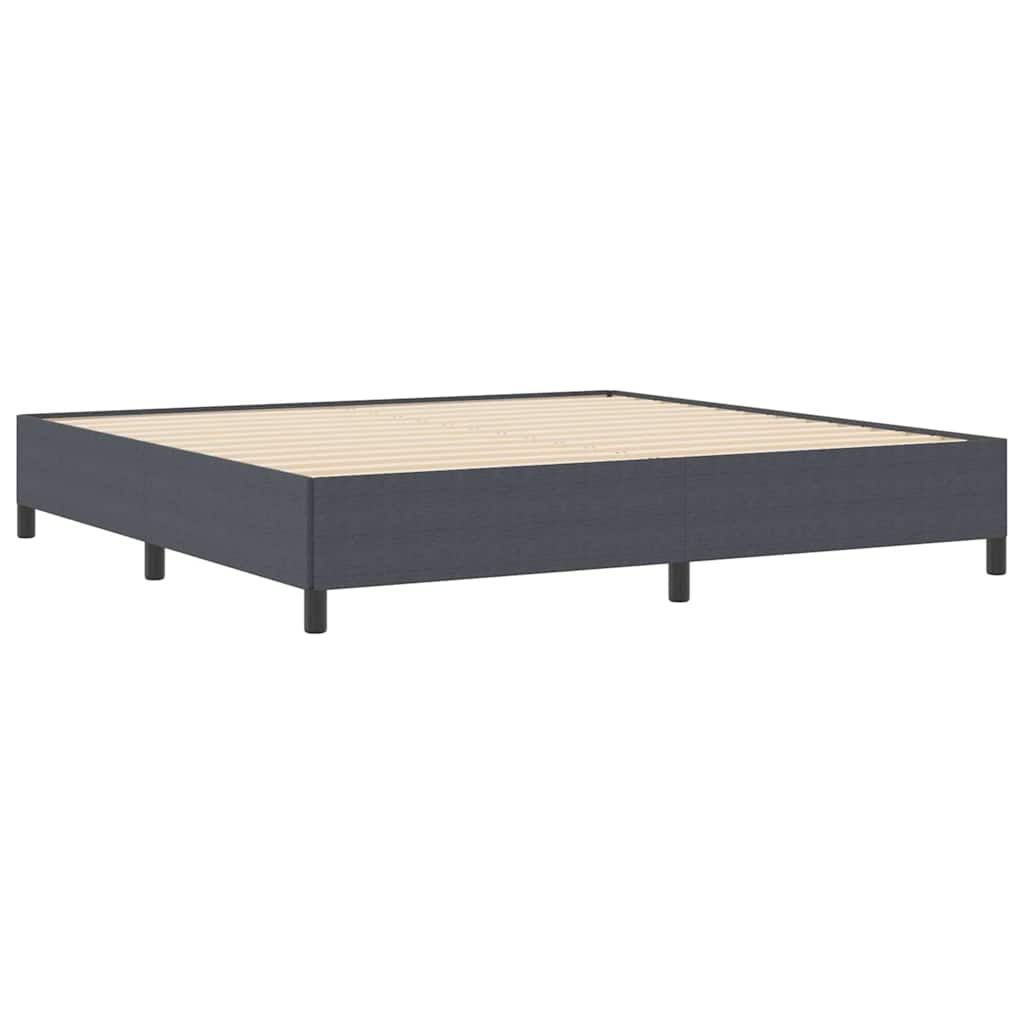 Letto a molle Grigio Scuro 200 x 200 cm Tessuto in Cords | homemem39