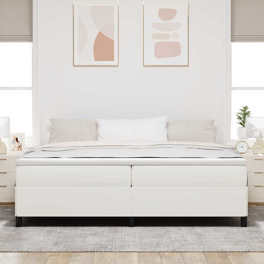Letto a molle Crema 200 x 200 cm Tessuto in Cords | homemem39