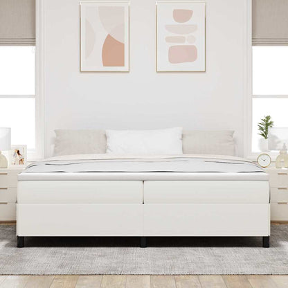 Letto a molle Crema 200 x 200 cm Tessuto in Cords | homemem39