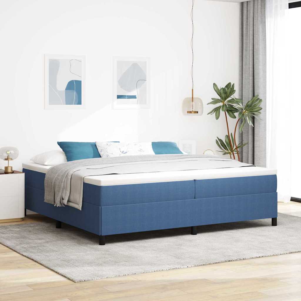 Letto a molle Blu 200 x 200 cm Tessuto in Cords | homemem39