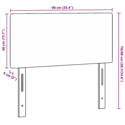 Testiera con testiera Grigio scuro 90 cm Pelle Sintetica
