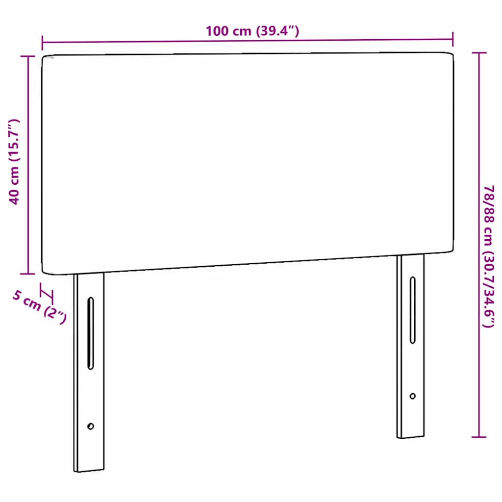 Testiera con testiera Grigio scuro 100 cm Pelle Sintetica
