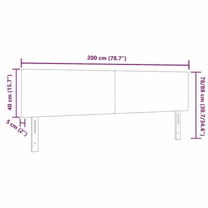 Testiera con testiera Grigio scuro 200 cm Pelle Sintetica