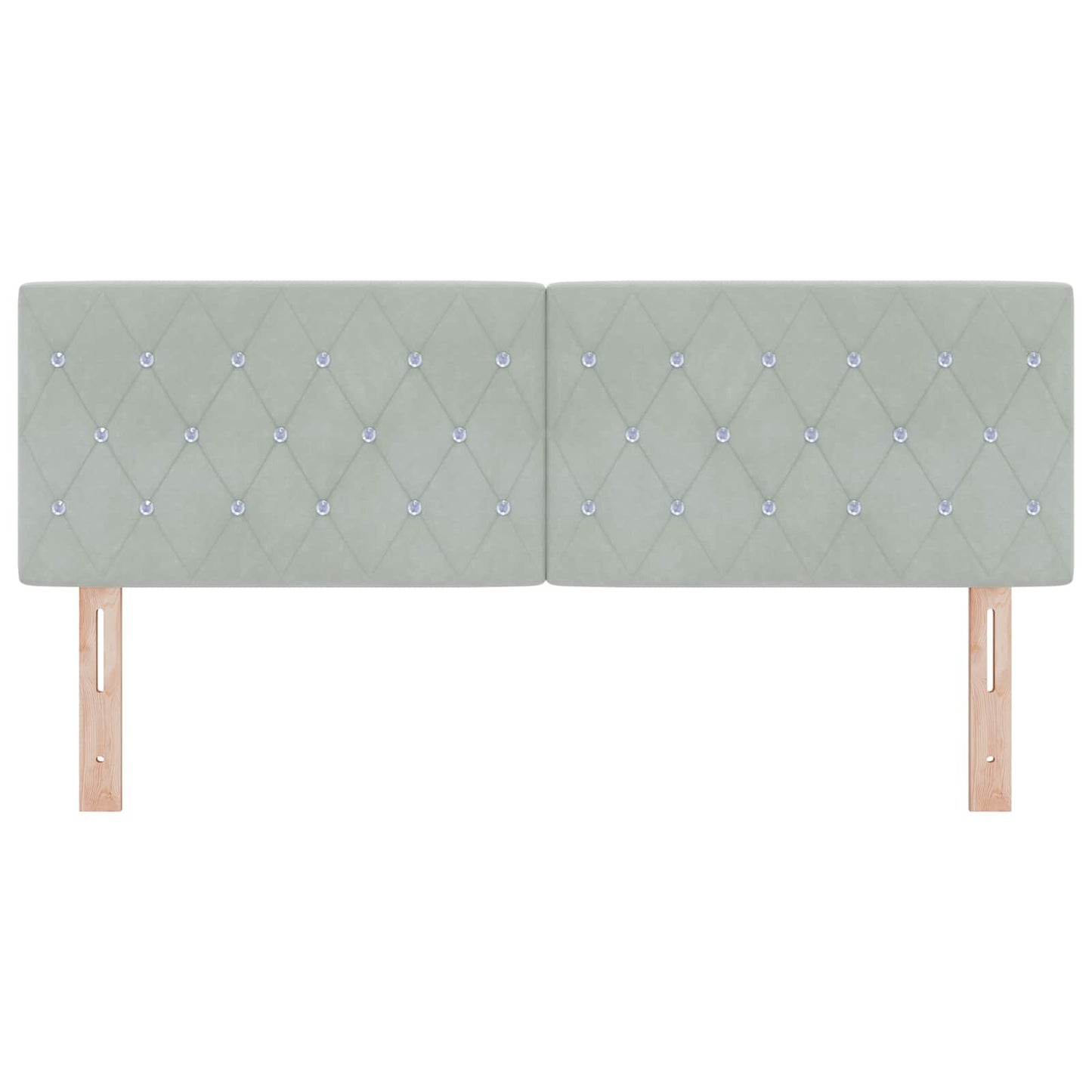 Testiera con testiera Grigio chiaro 160 cm Pelle Sintetica