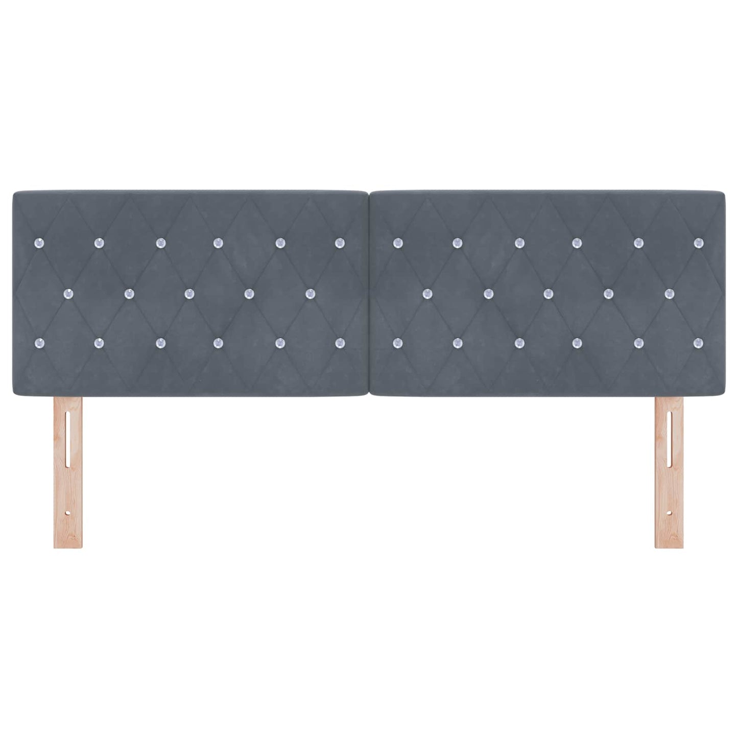 Testiera con testiera Grigio scuro 160 cm Pelle Sintetica